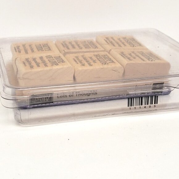 Stampin Up Lots of Thoughts Wood Rubber Stamps Set of 6 - Picture 3 of 4